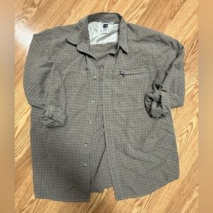 MENS North Face cotton button up XL